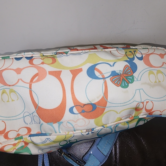 Coach Colorful Signature Shoulder Bag with Blue Accents - Picture 3 of 14